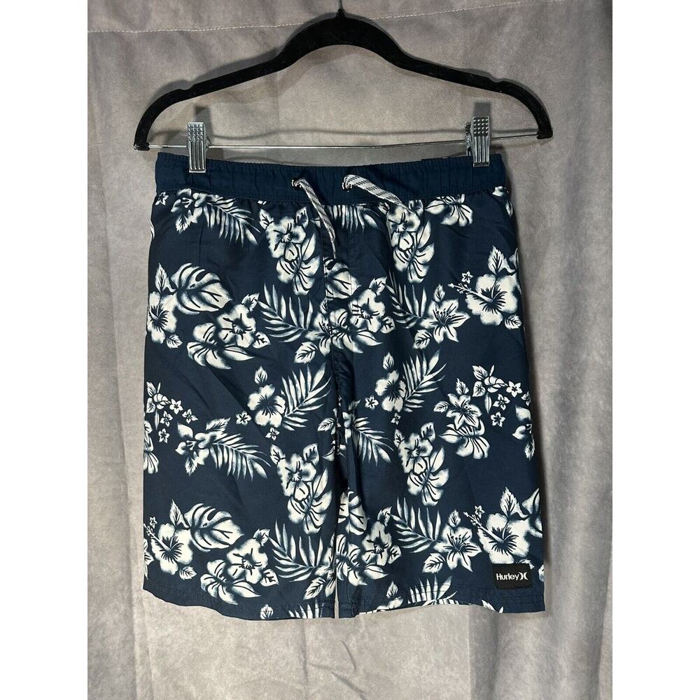 Hurley Big Boys Floral Printed Drawcord Board Shorts Boys L